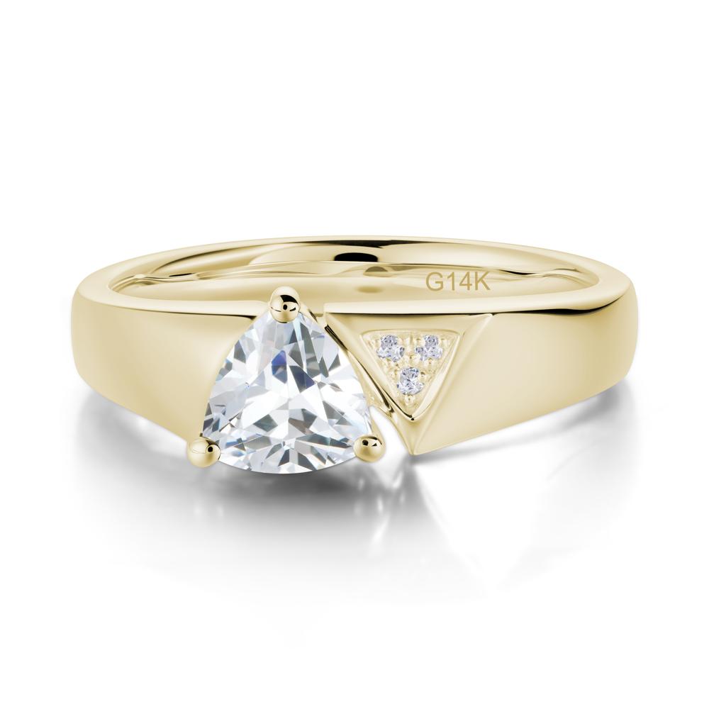 Geometric London Blue Topaz Triangle Ring - LUO Jewelry #gemstone_Cubic Zirconia
