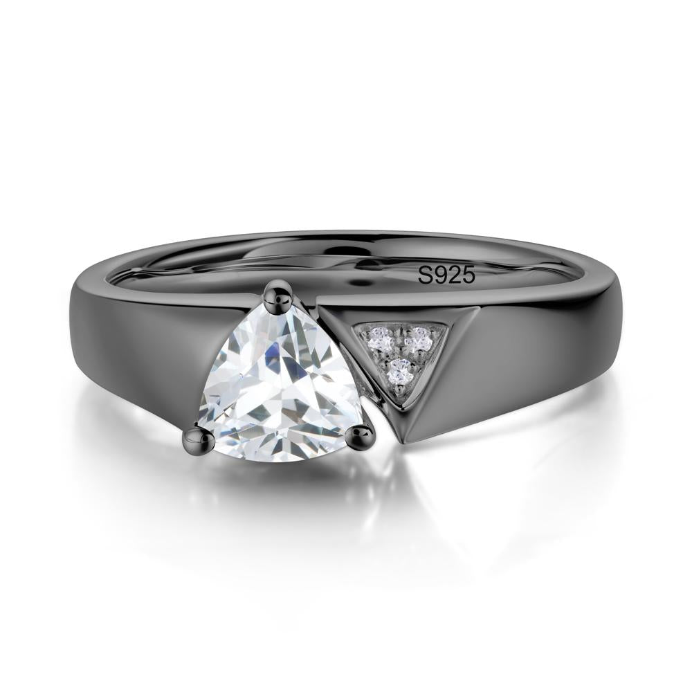 Geometric London Blue Topaz Triangle Ring - LUO Jewelry #gemstone_Cubic Zirconia