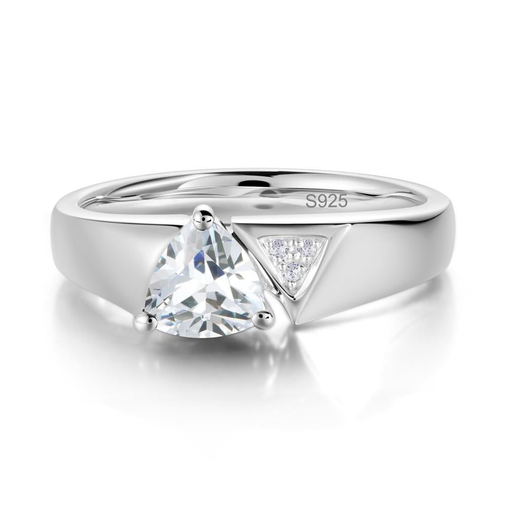 Geometric London Blue Topaz Triangle Ring - LUO Jewelry #gemstone_Cubic Zirconia