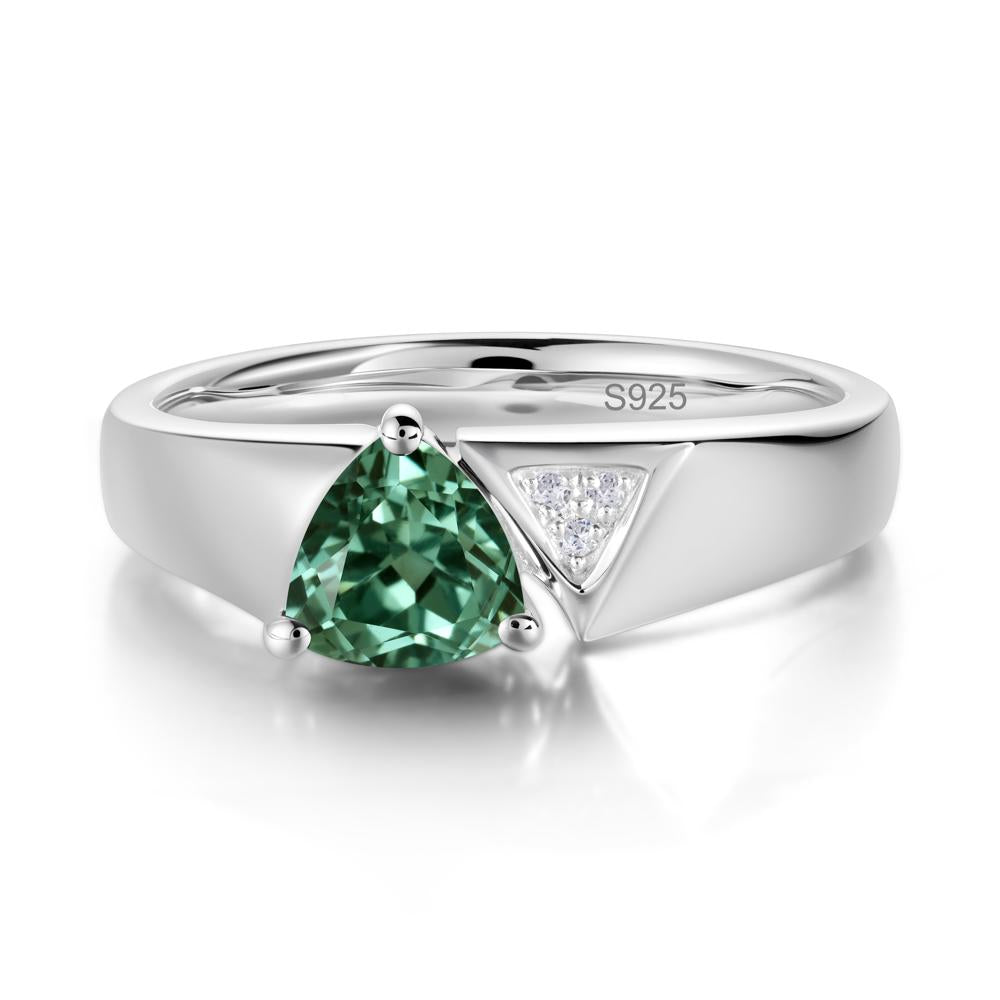 Geometric London Blue Topaz Triangle Ring - LUO Jewelry #gemstone_Green Sapphire