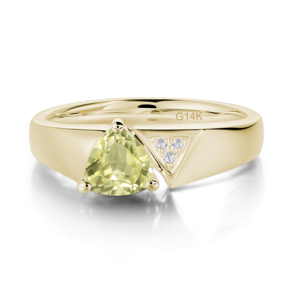 Geometric London Blue Topaz Triangle Ring - LUO Jewelry #gemstone_Lemon Quartz