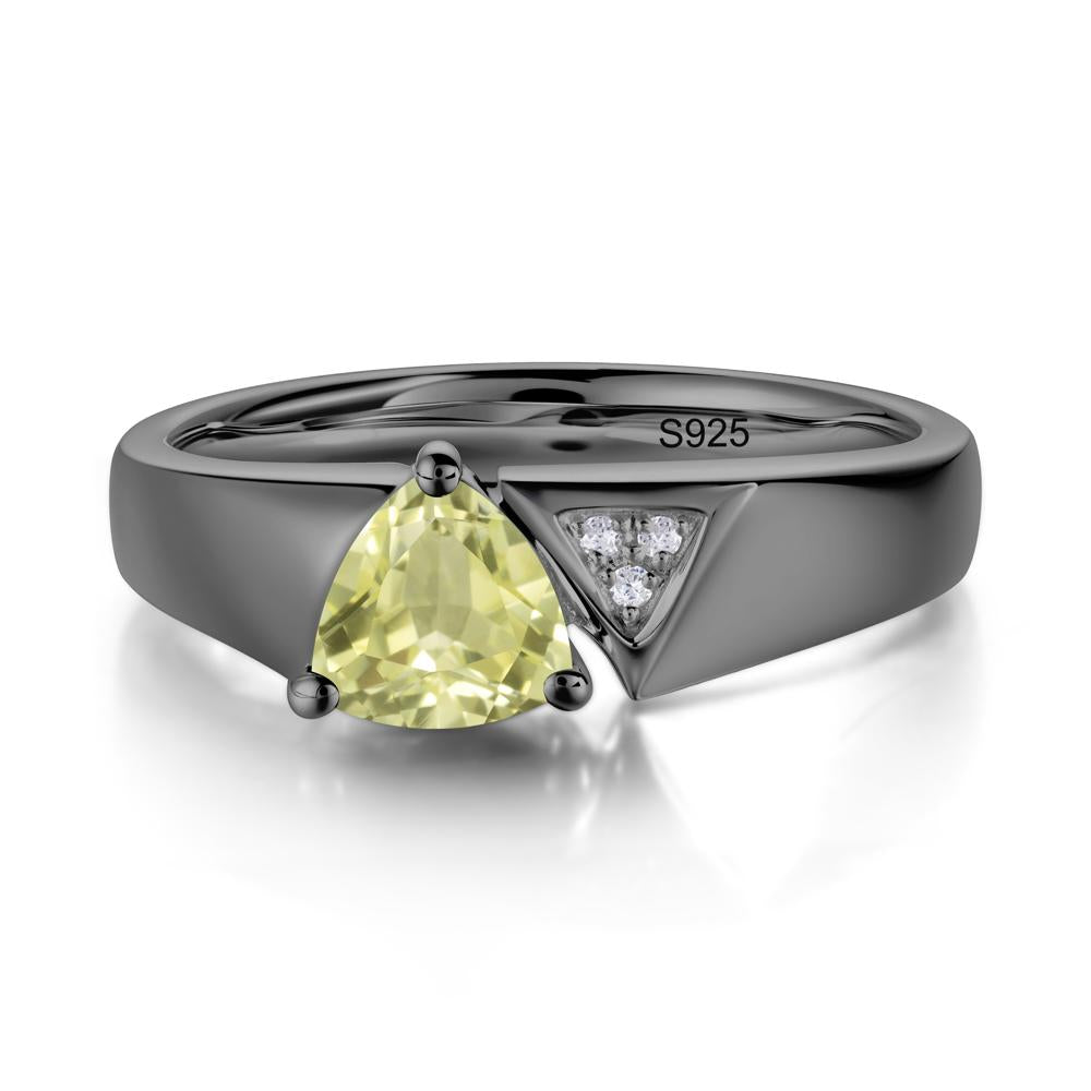 Geometric London Blue Topaz Triangle Ring - LUO Jewelry #gemstone_Lemon Quartz
