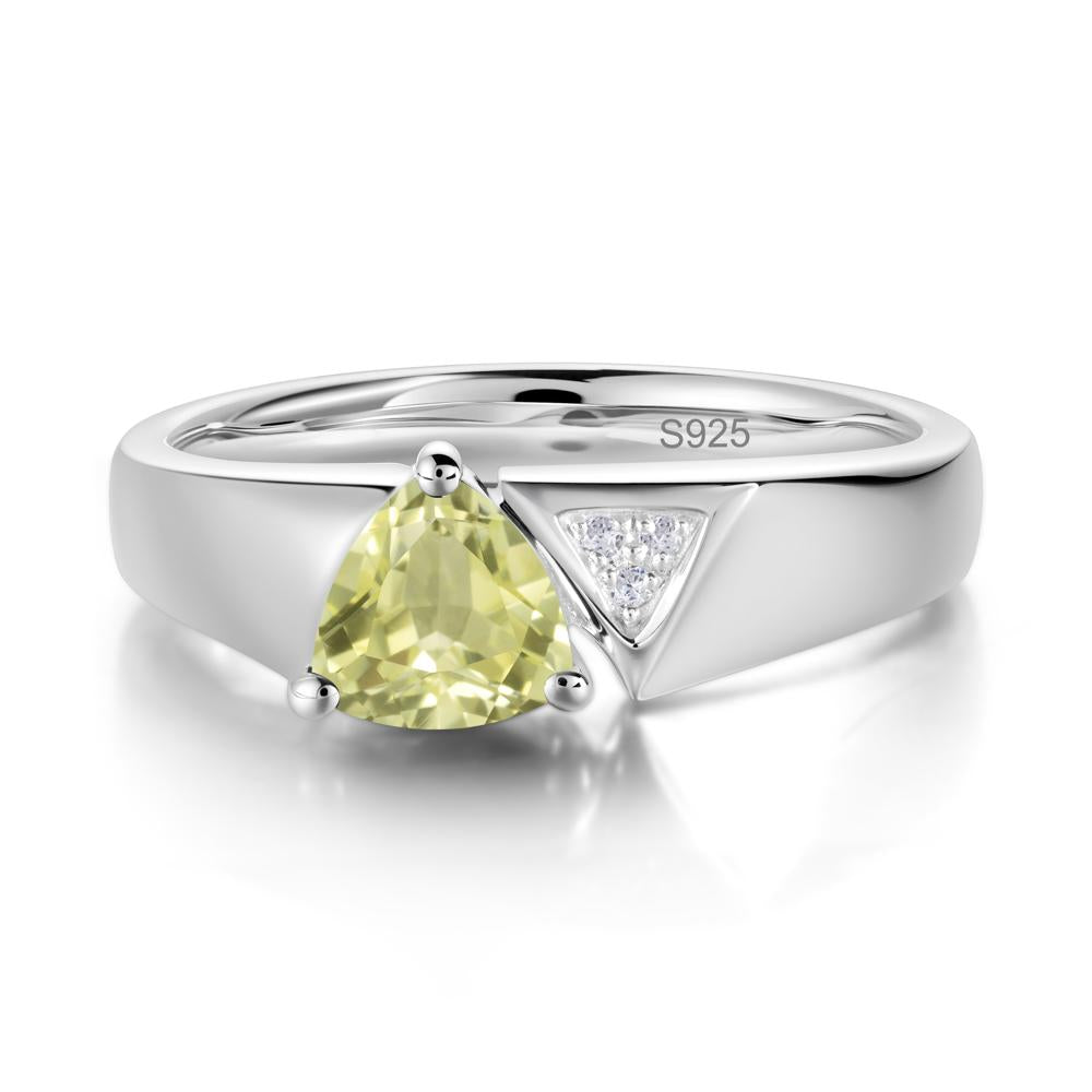 Geometric London Blue Topaz Triangle Ring - LUO Jewelry #gemstone_Lemon Quartz