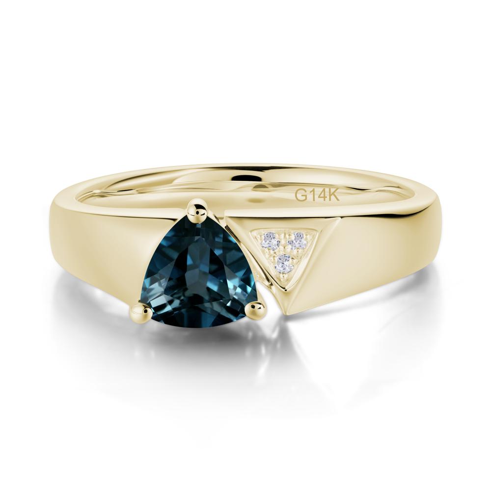 Geometric London Blue Topaz Triangle Ring - LUO Jewelry #gemstone_London Blue Topaz