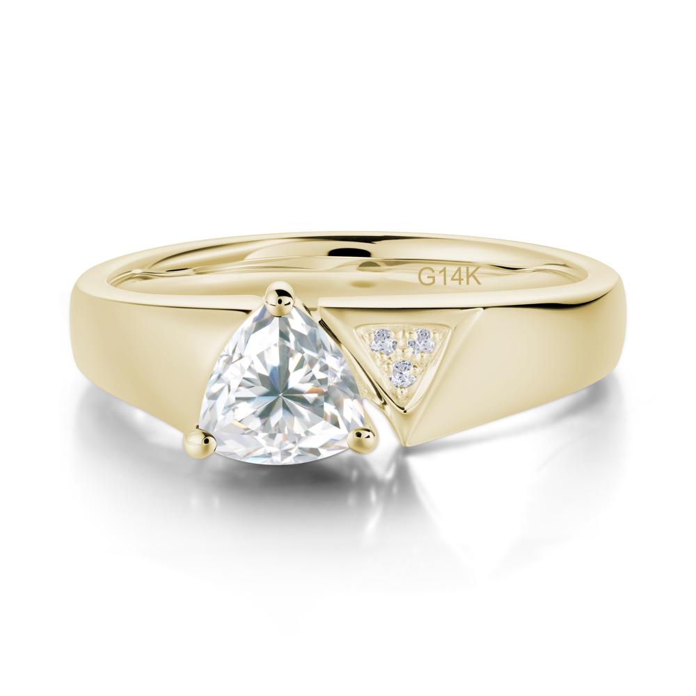 Geometric London Blue Topaz Triangle Ring - LUO Jewelry #gemstone_Moissanite