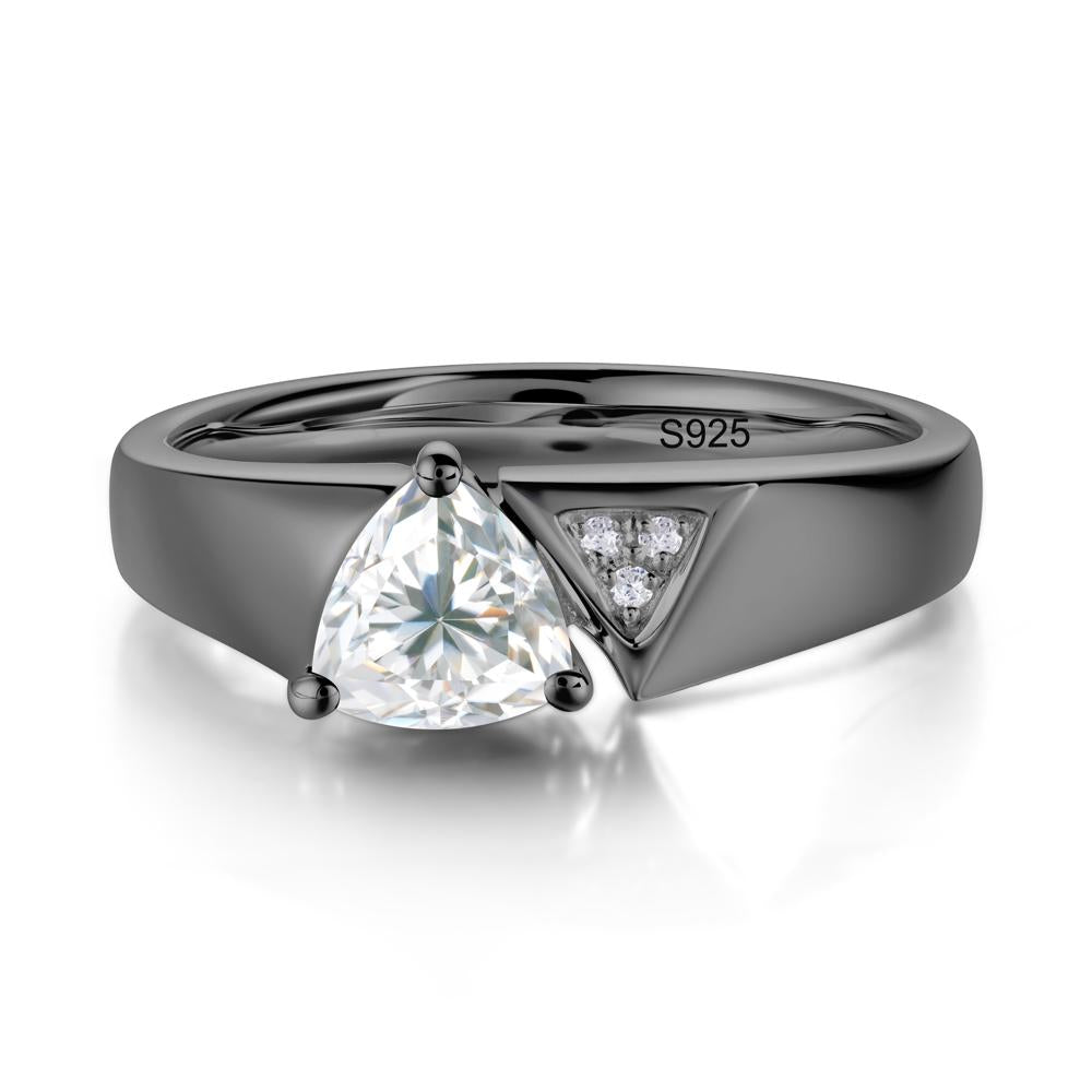 Geometric London Blue Topaz Triangle Ring - LUO Jewelry #gemstone_Moissanite