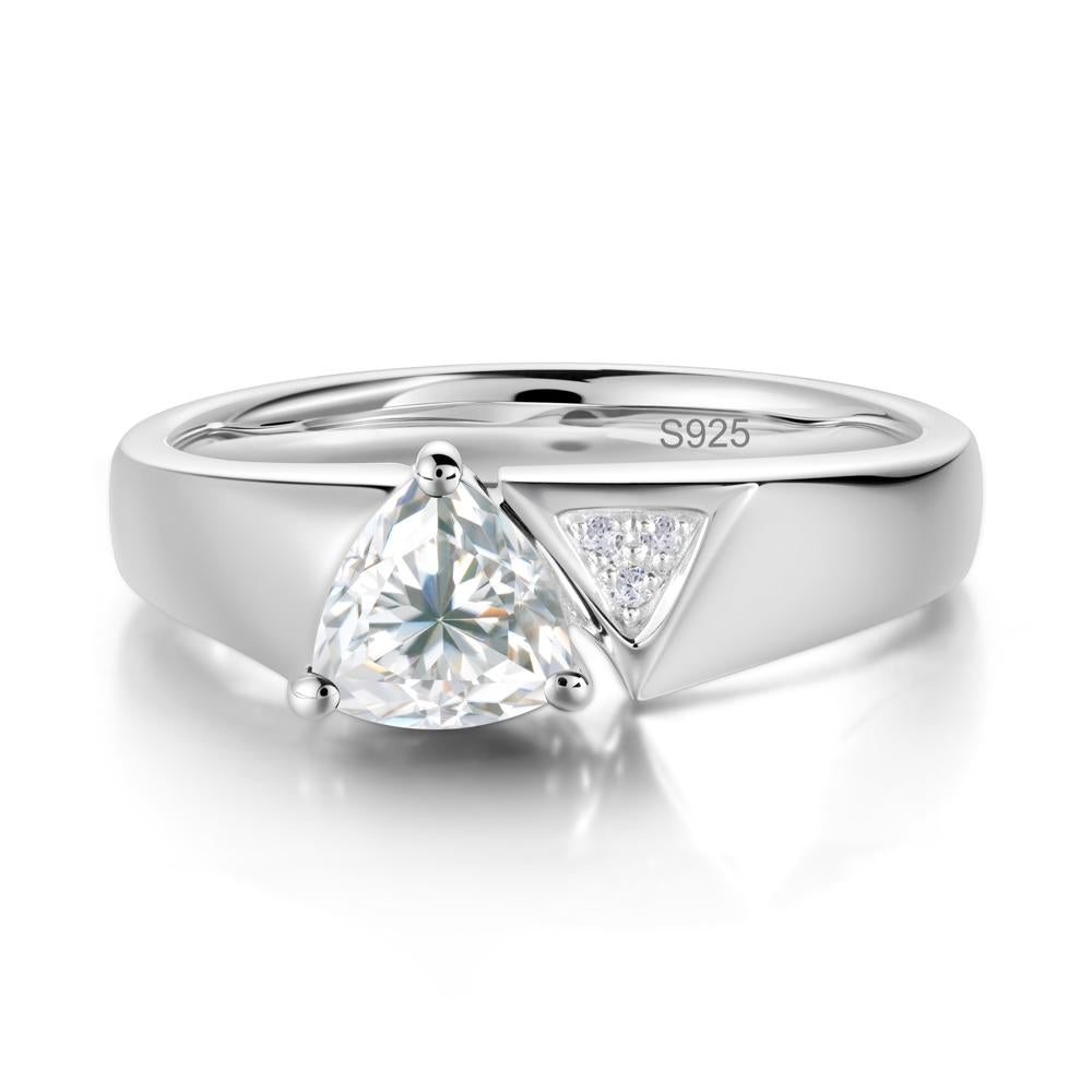 Geometric London Blue Topaz Triangle Ring - LUO Jewelry #gemstone_Moissanite