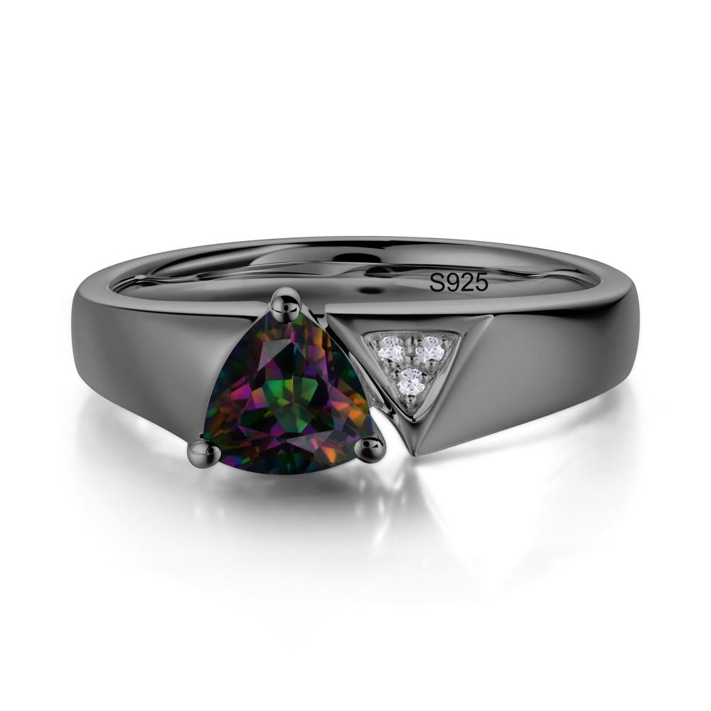 Geometric London Blue Topaz Triangle Ring - LUO Jewelry #gemstone_Mystic Topaz