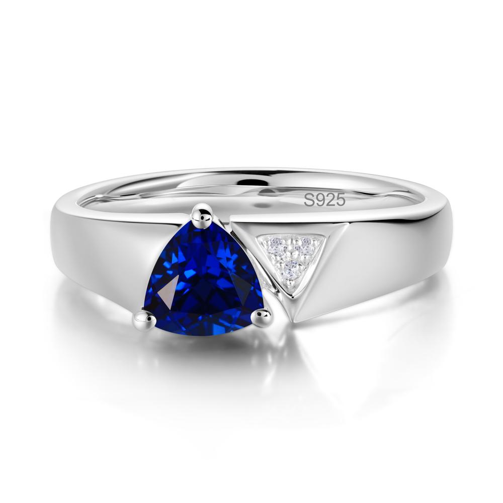 Geometric London Blue Topaz Triangle Ring - LUO Jewelry #gemstone_Sapphire
