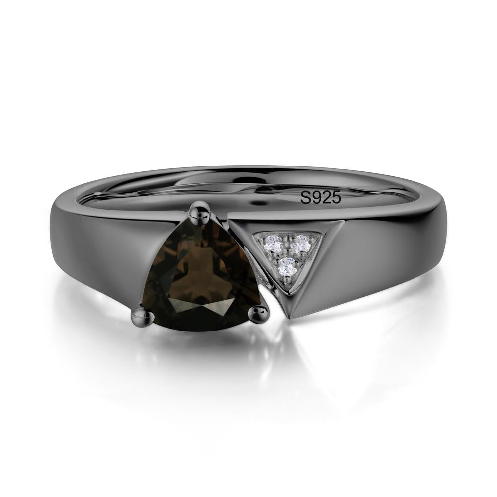 Geometric London Blue Topaz Triangle Ring - LUO Jewelry #gemstone_Smoky Quartz