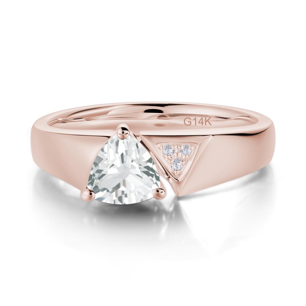 Geometric London Blue Topaz Triangle Ring - LUO Jewelry #gemstone_White Topaz
