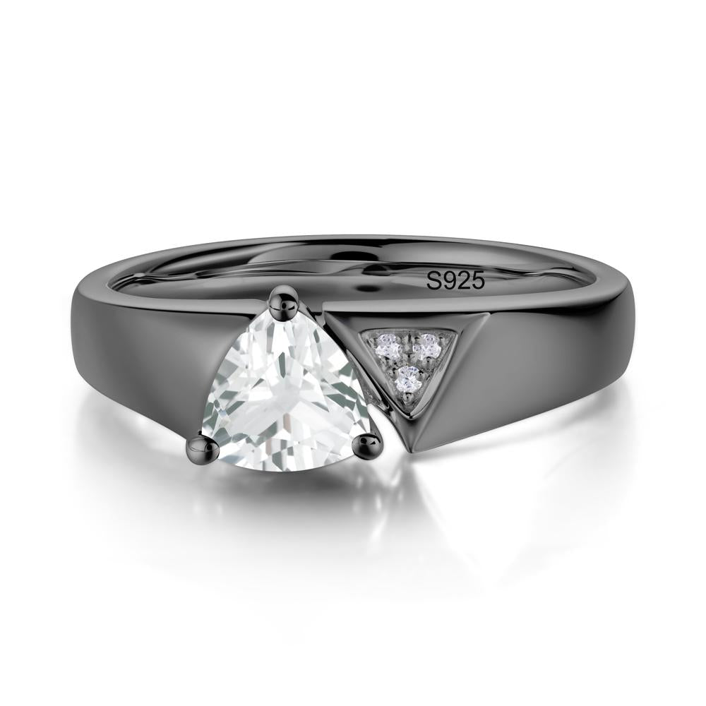 Geometric London Blue Topaz Triangle Ring - LUO Jewelry #gemstone_White Topaz