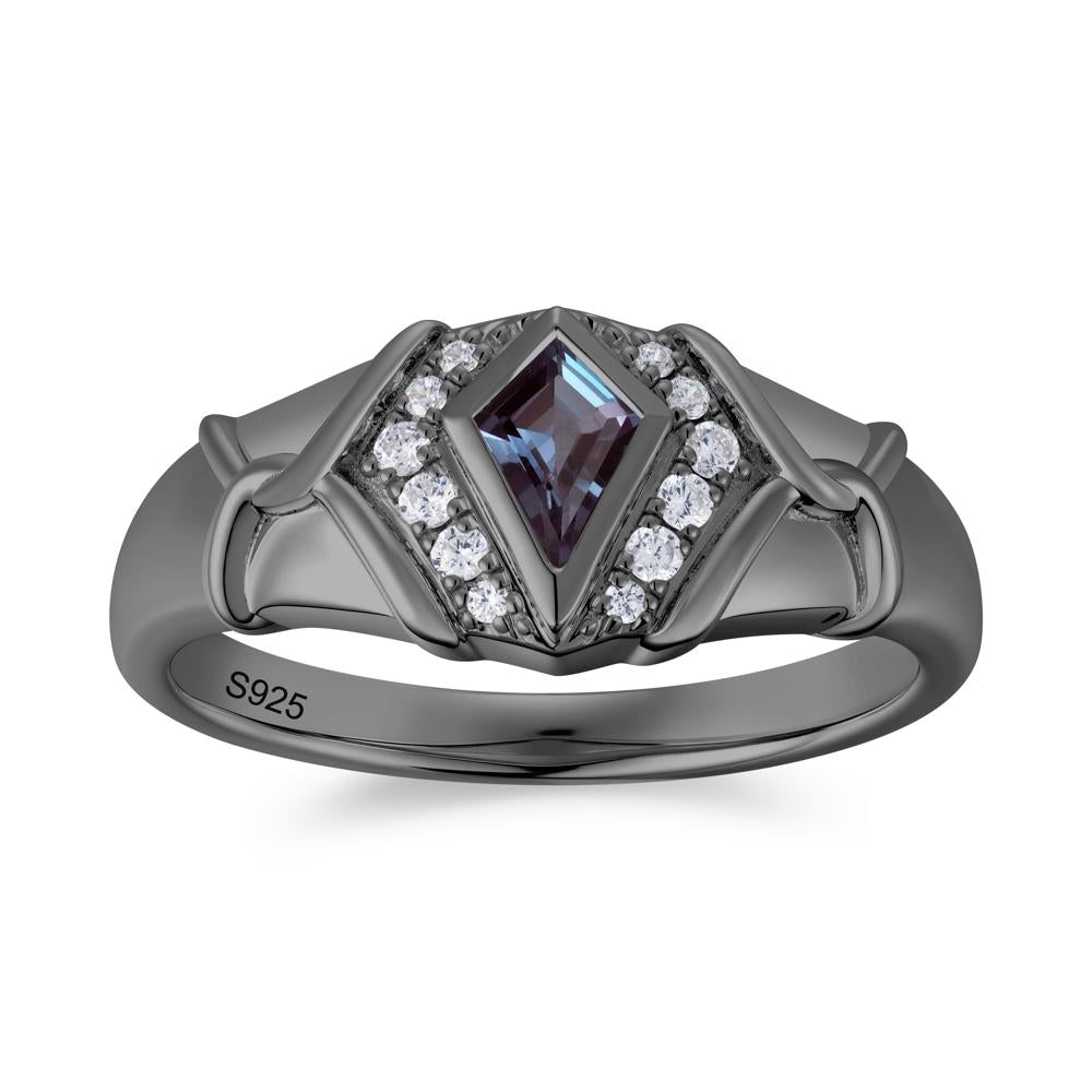 Kite Cut Amethyst Men's Ring - LUO Jewelry #gemstone_Alexandrite