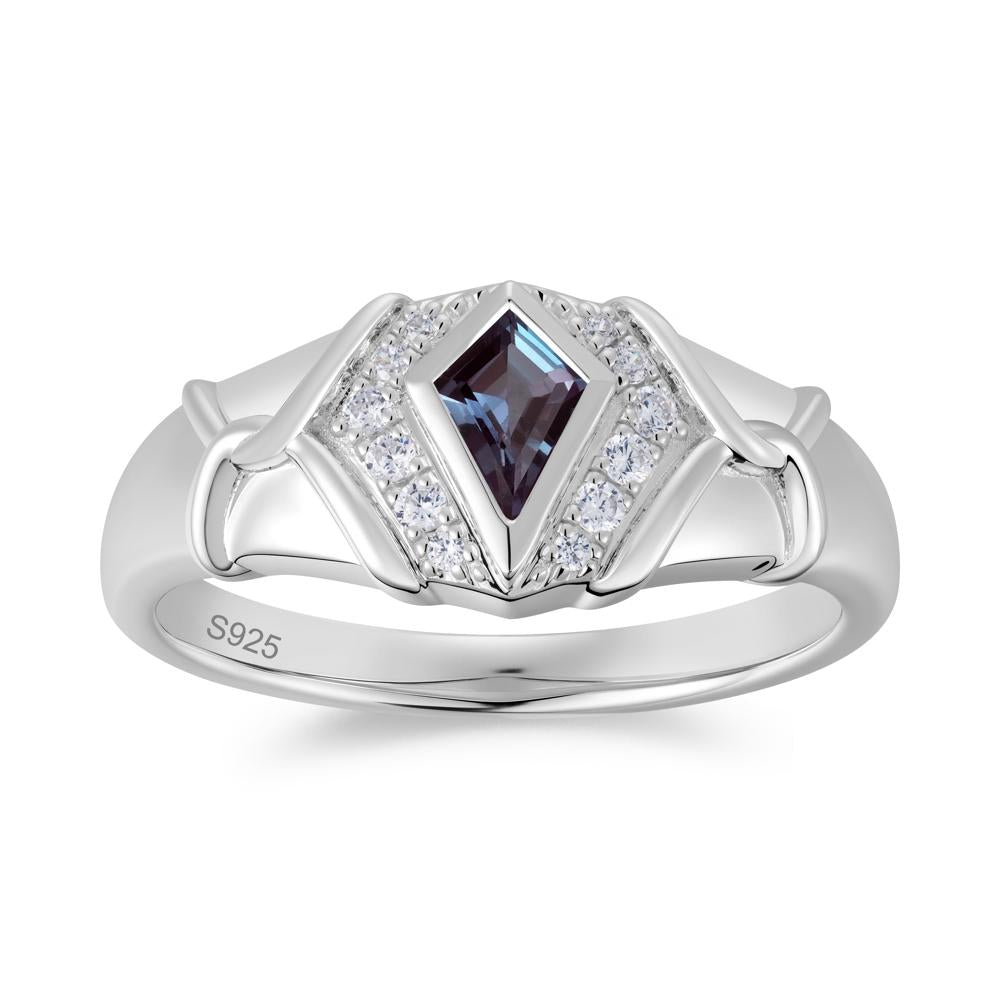 Kite Cut Amethyst Men's Ring - LUO Jewelry #gemstone_Alexandrite