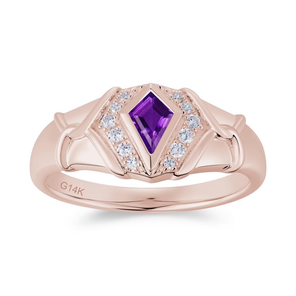 Kite Cut Amethyst Men's Ring - LUO Jewelry #gemstone_Amethyst