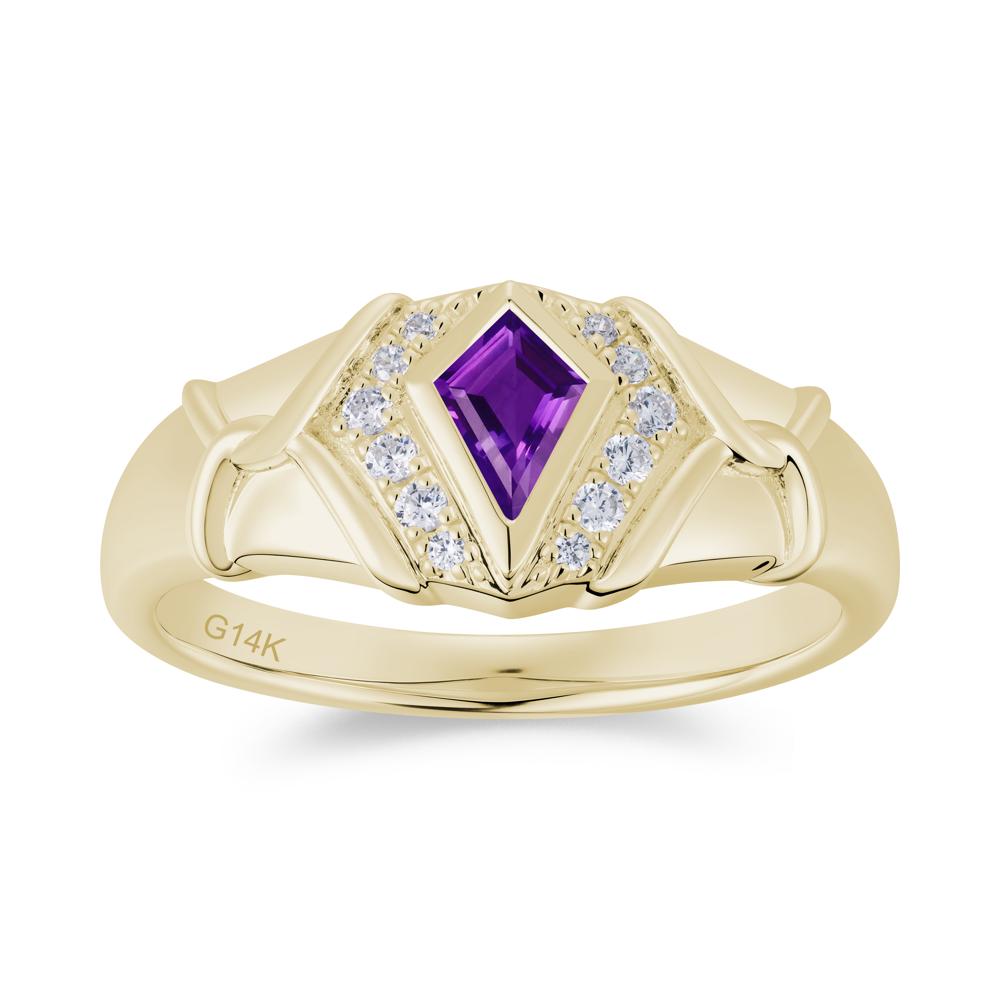 Kite Cut Amethyst Men's Ring - LUO Jewelry #gemstone_Amethyst
