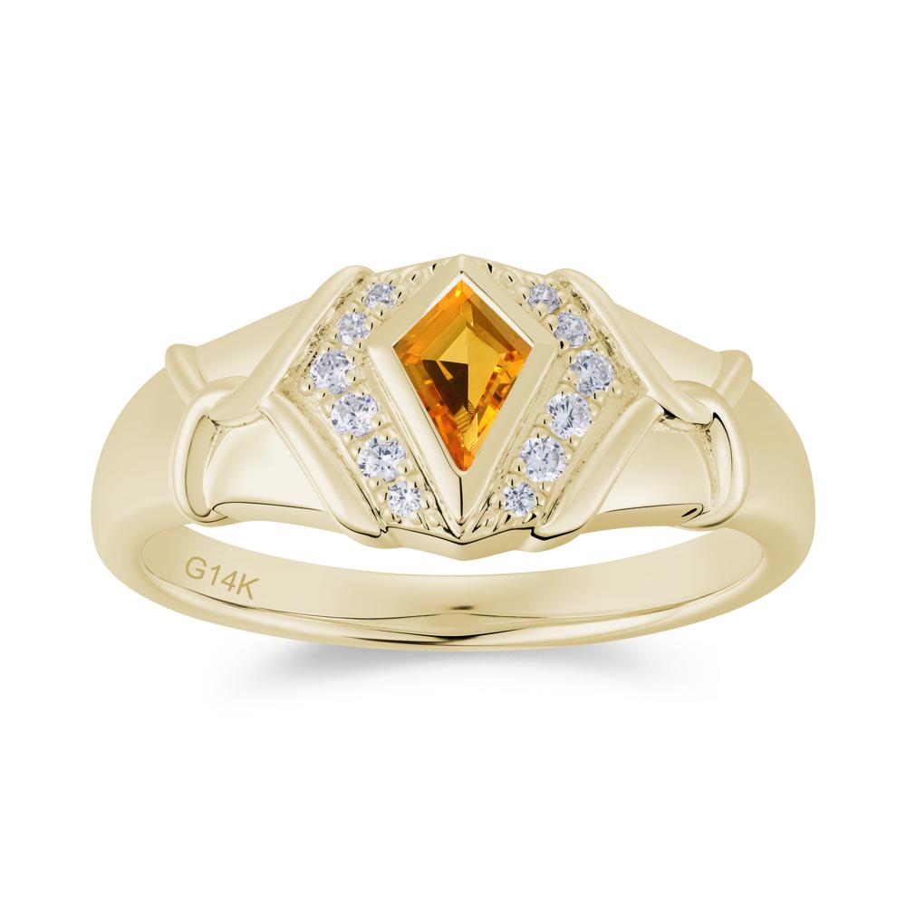Kite Cut Amethyst Men's Ring - LUO Jewelry #gemstone_Citrine