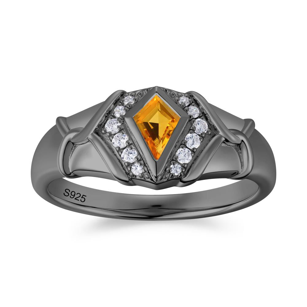 Kite Cut Amethyst Men's Ring - LUO Jewelry #gemstone_Citrine