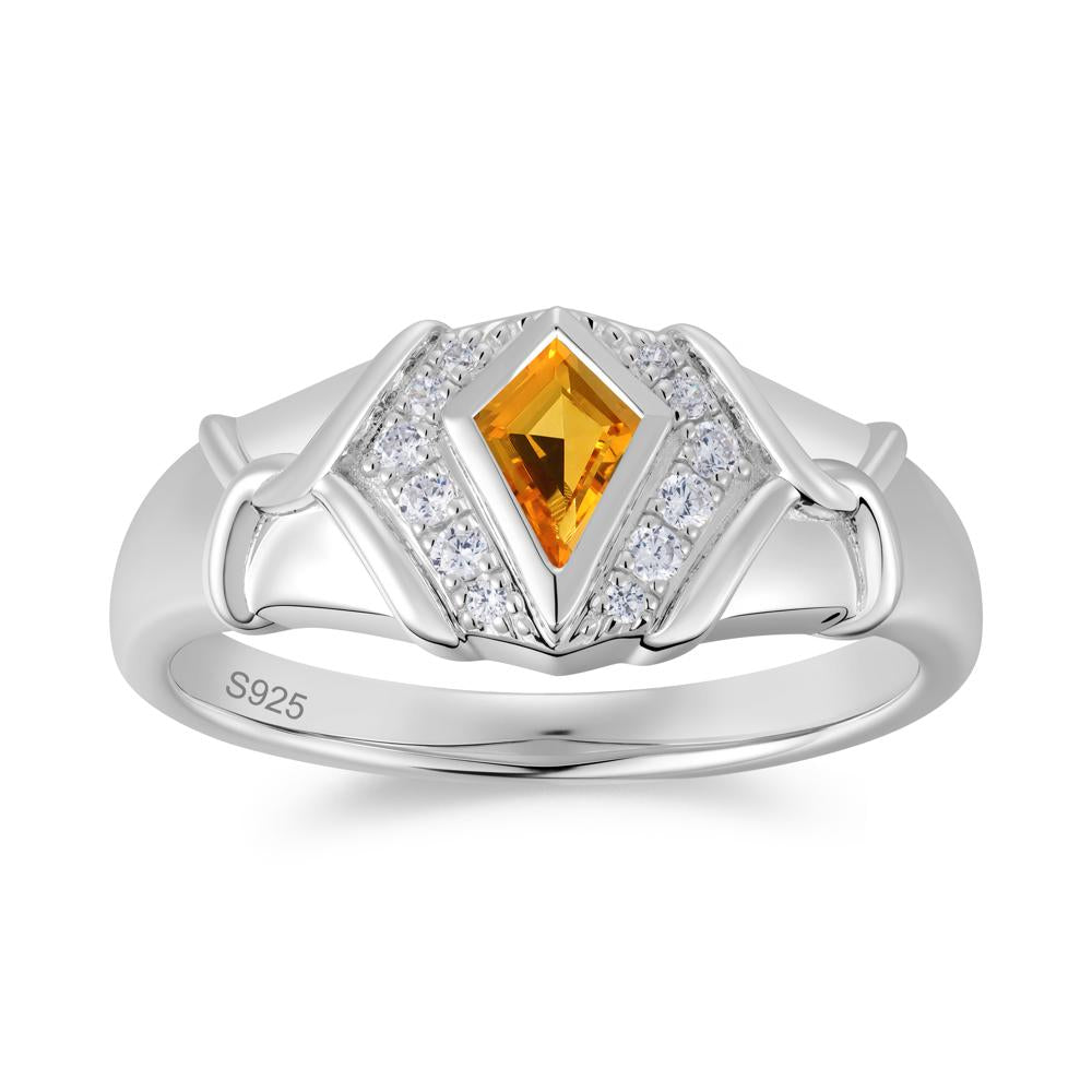 Kite Cut Amethyst Men's Ring - LUO Jewelry #gemstone_Citrine