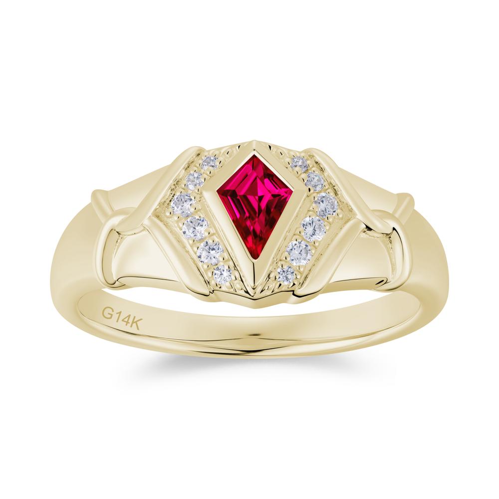 Kite Cut Amethyst Men's Ring - LUO Jewelry #gemstone_Ruby