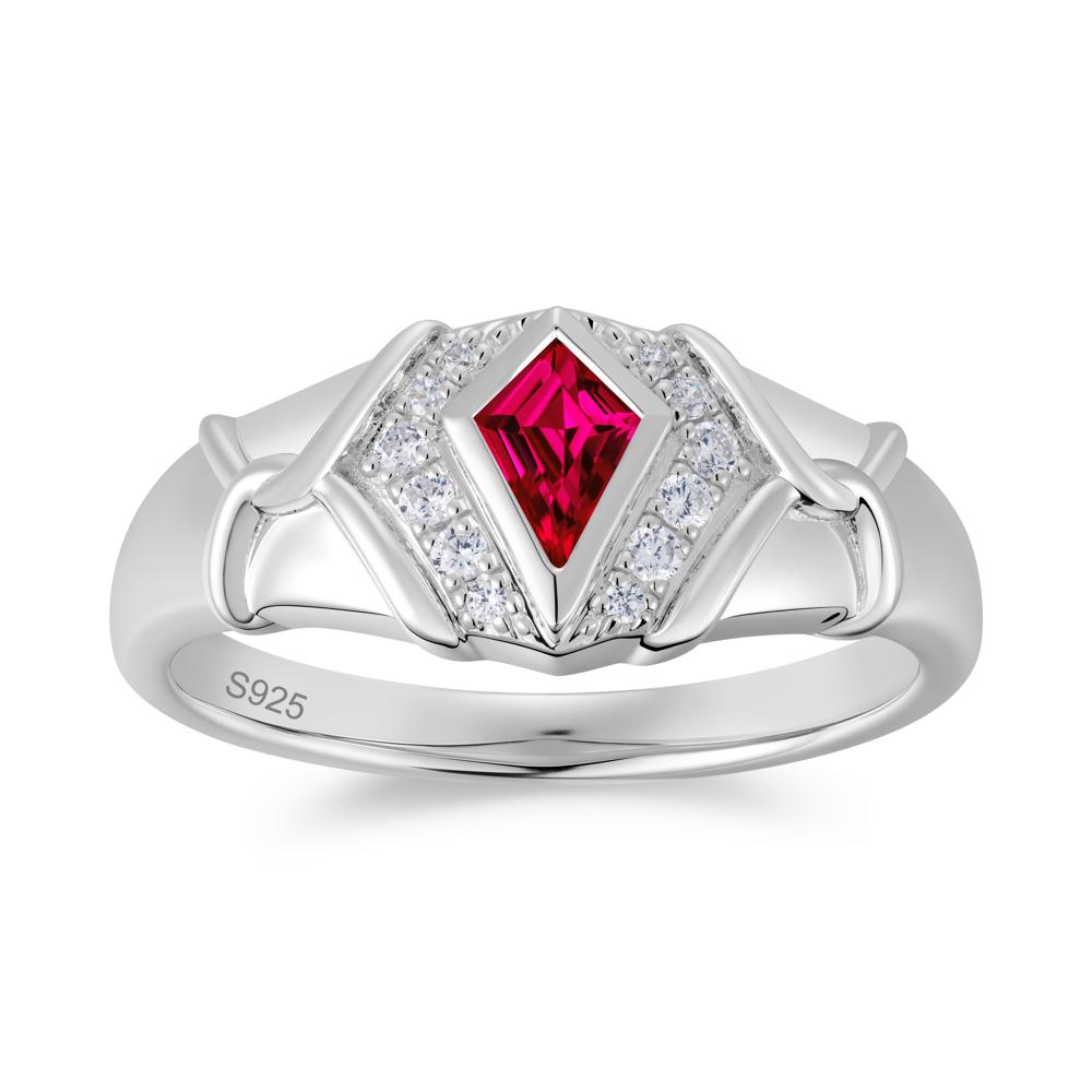 Kite Cut Amethyst Men's Ring - LUO Jewelry #gemstone_Ruby