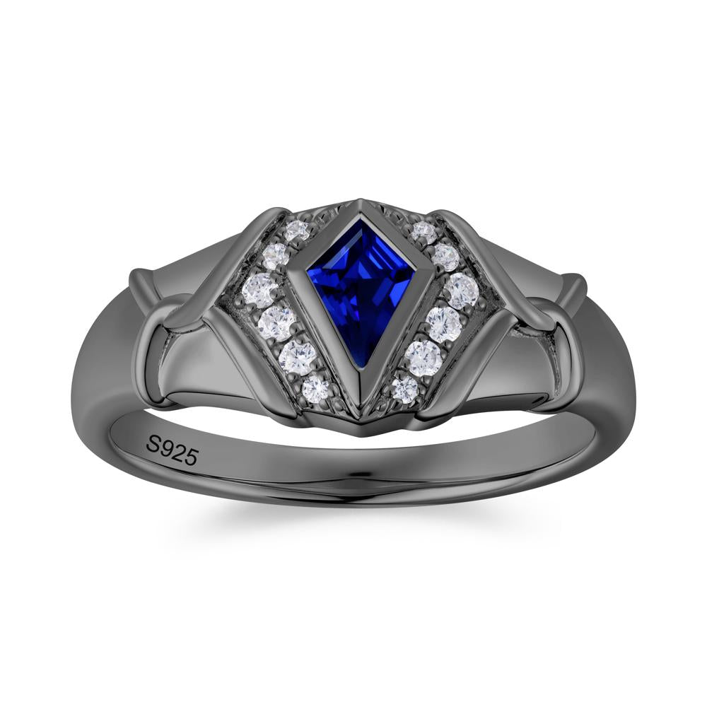 Kite Cut Amethyst Men's Ring - LUO Jewelry #gemstone_Sapphire