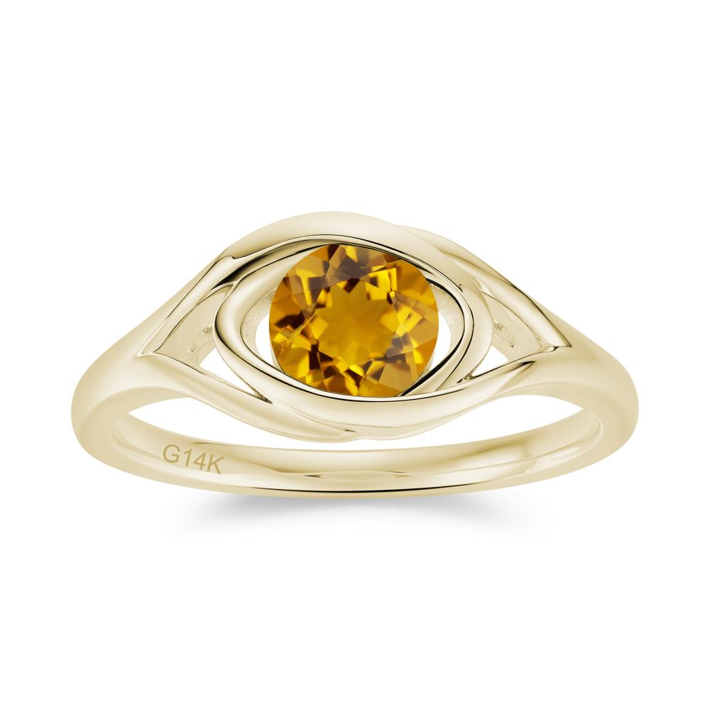 Round Cut Bezel London Blue Topaz Ring - LUO Jewelry #gemstone_Citrine