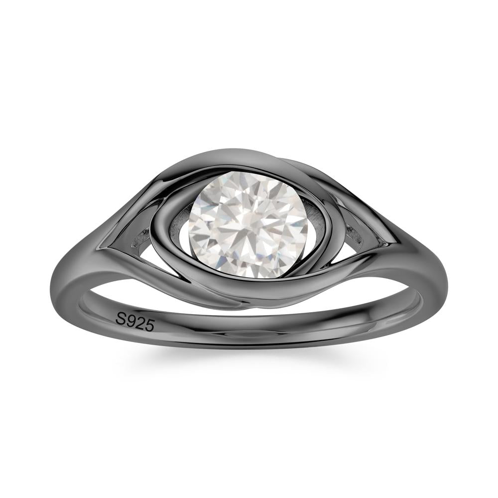Round Cut Bezel London Blue Topaz Ring - LUO Jewelry #gemstone_Cubic Zirconia