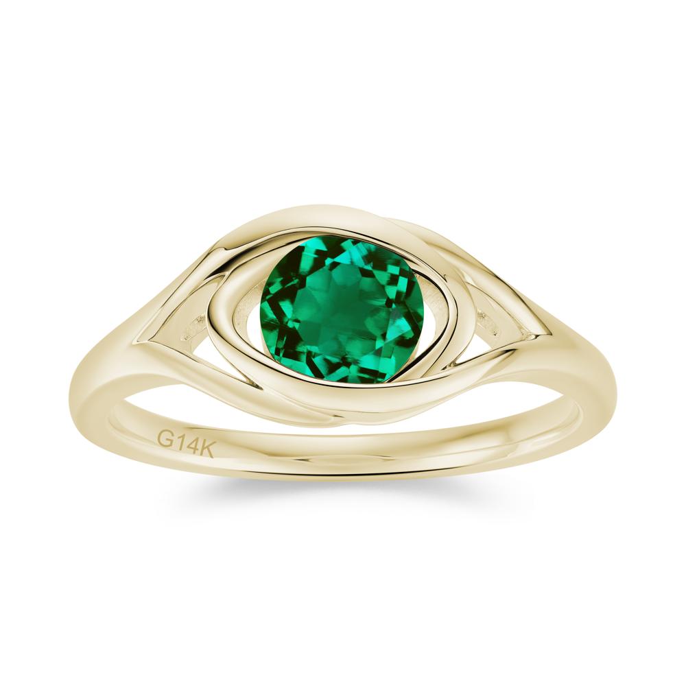 Round Cut Bezel London Blue Topaz Ring - LUO Jewelry #gemstone_Emerald