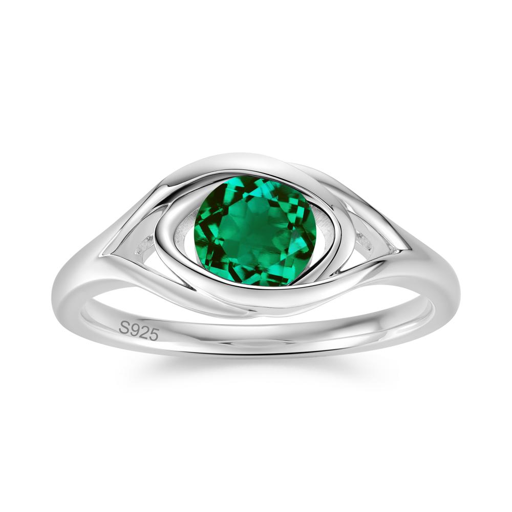 Round Cut Bezel London Blue Topaz Ring - LUO Jewelry #gemstone_Emerald