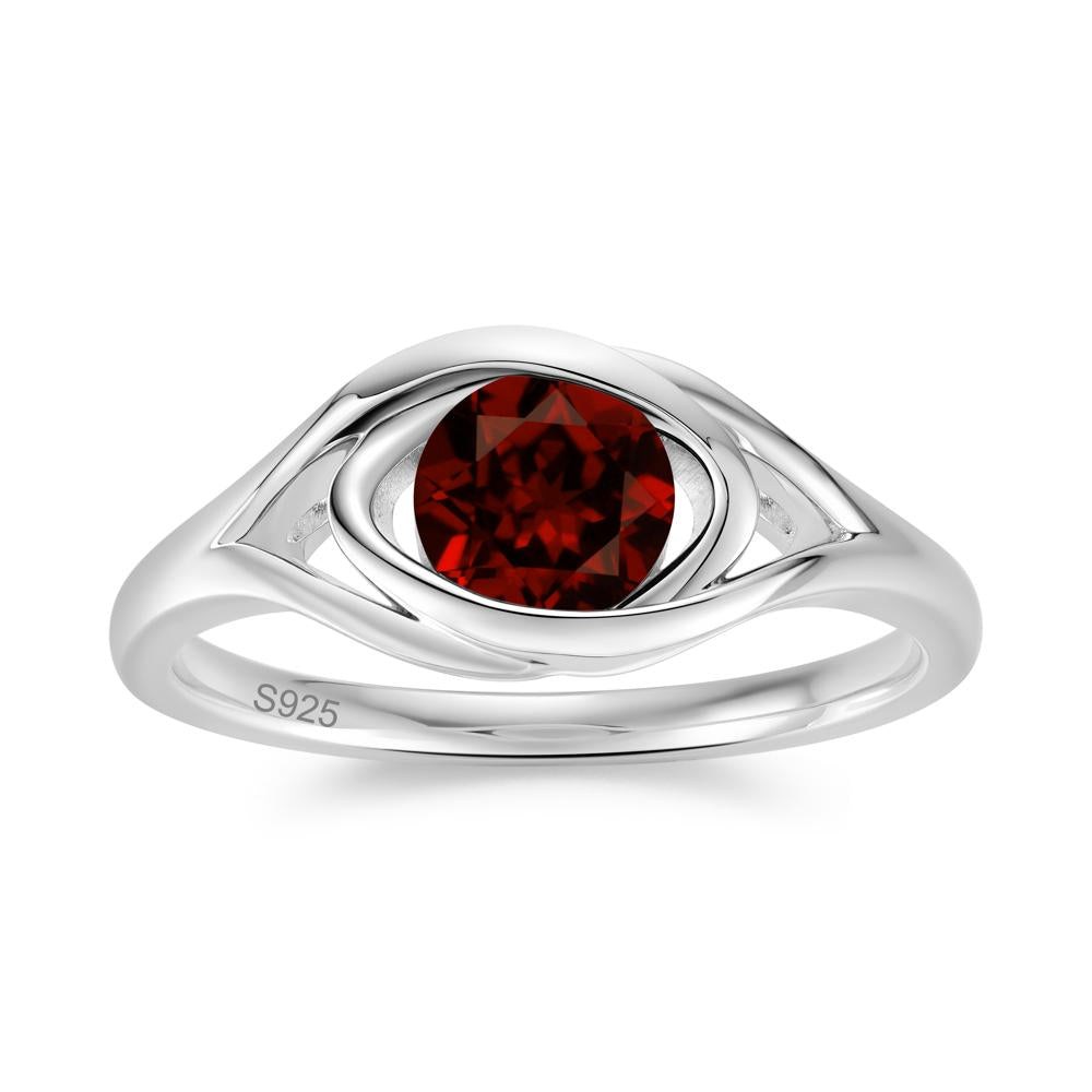 Round Cut Bezel London Blue Topaz Ring - LUO Jewelry #gemstone_Garnet