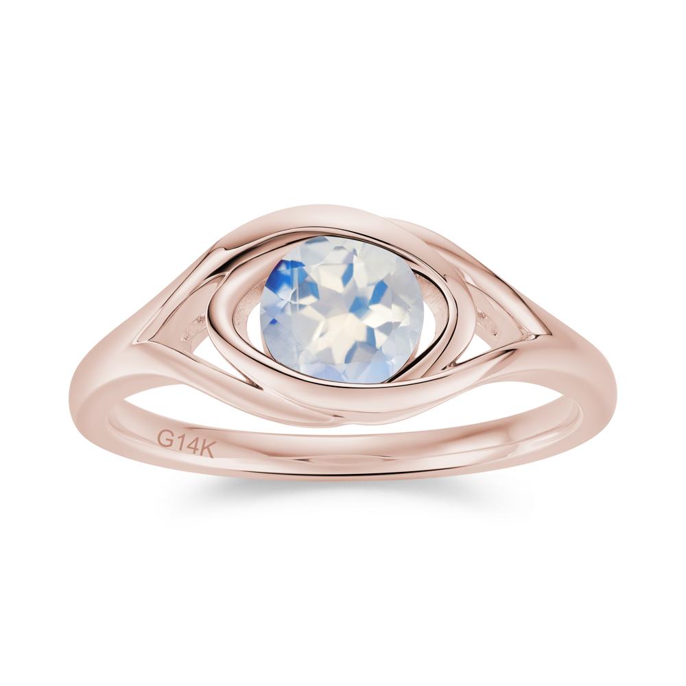 Round Cut Bezel London Blue Topaz Ring - LUO Jewelry #gemstone_Moonstone