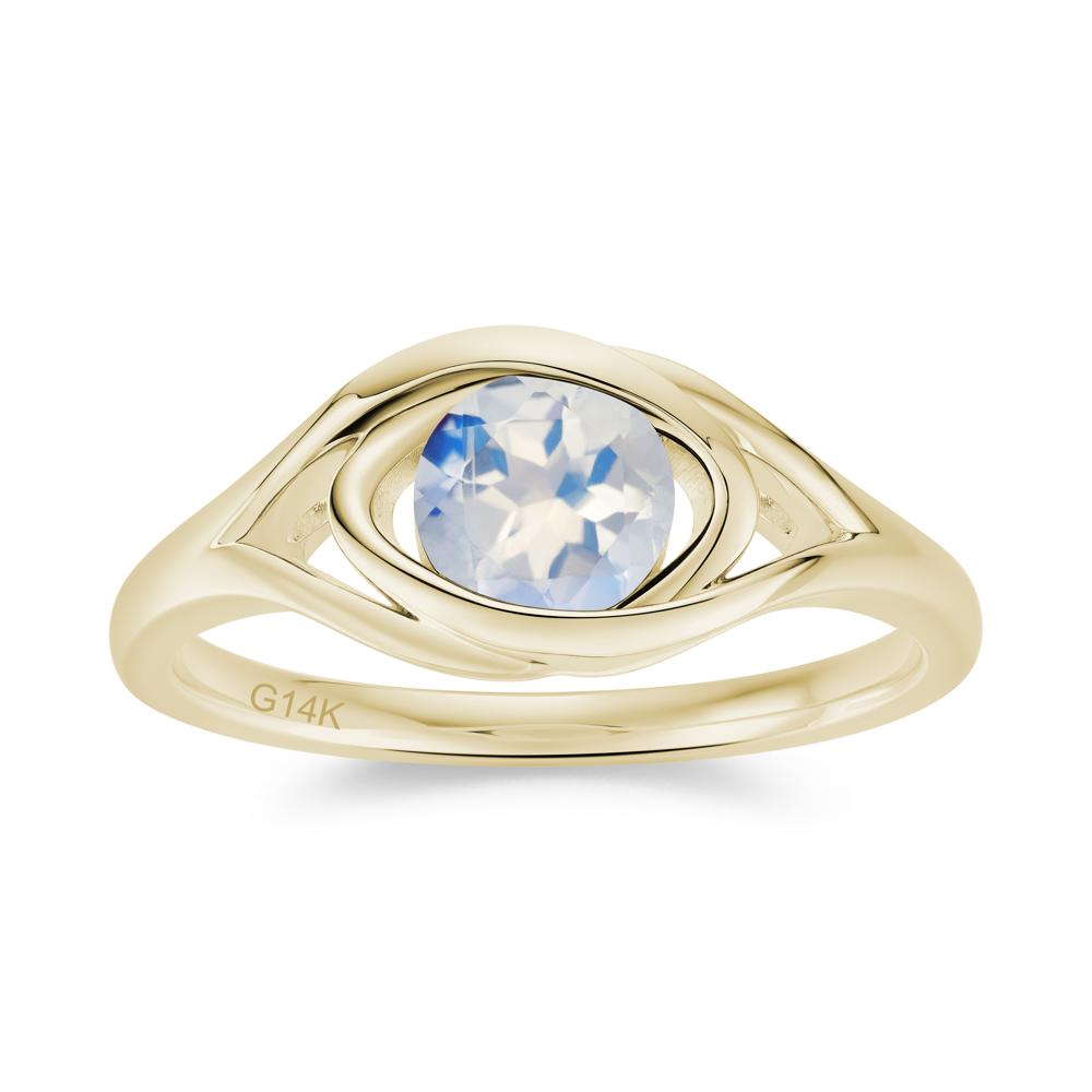 Round Cut Bezel London Blue Topaz Ring - LUO Jewelry #gemstone_Moonstone
