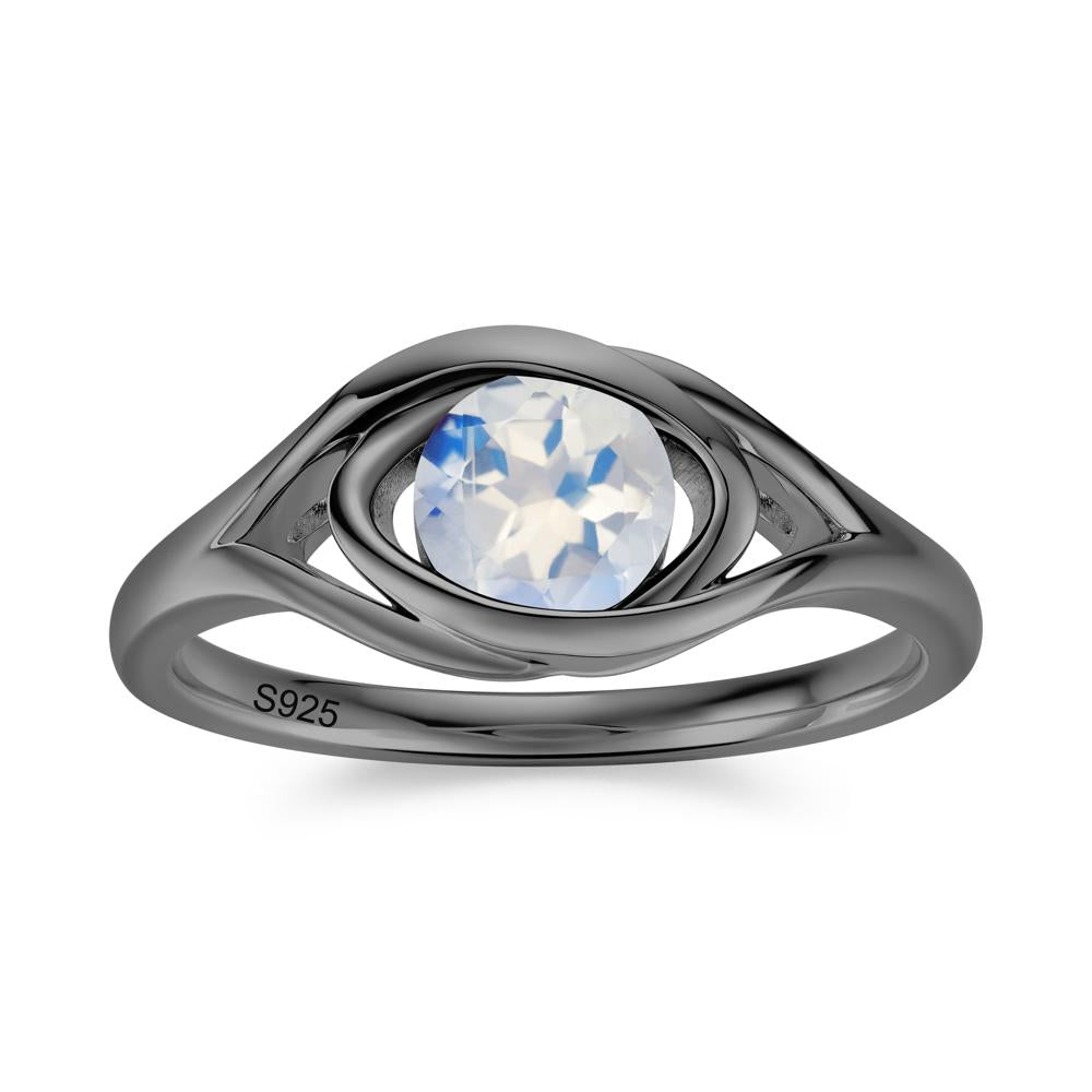 Round Cut Bezel London Blue Topaz Ring - LUO Jewelry #gemstone_Moonstone