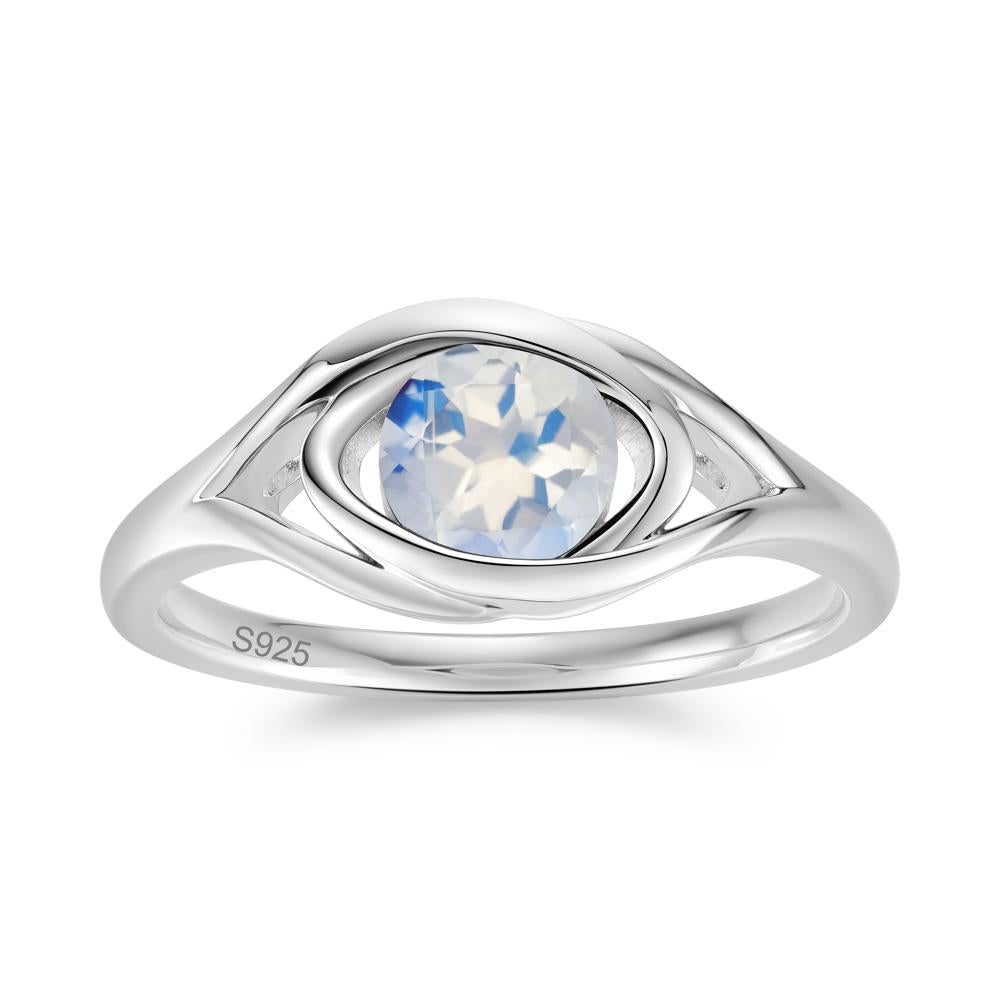 Round Cut Bezel London Blue Topaz Ring - LUO Jewelry #gemstone_Moonstone