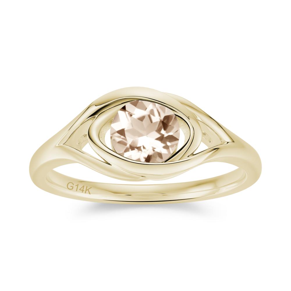 Round Cut Bezel London Blue Topaz Ring - LUO Jewelry #gemstone_Morganite