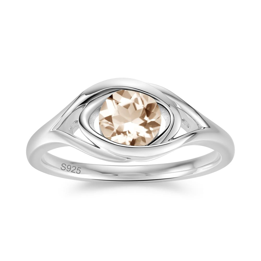 Round Cut Bezel London Blue Topaz Ring - LUO Jewelry #gemstone_Morganite