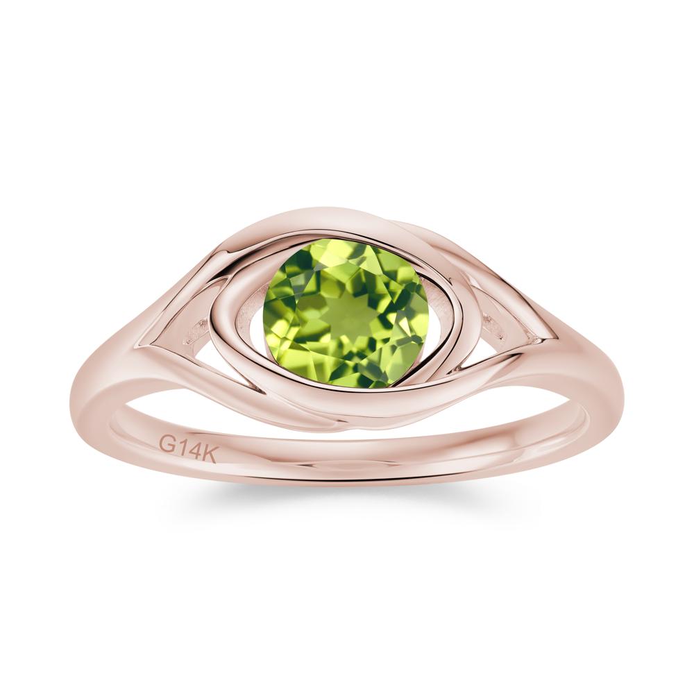 Round Cut Bezel London Blue Topaz Ring - LUO Jewelry #gemstone_Peridot