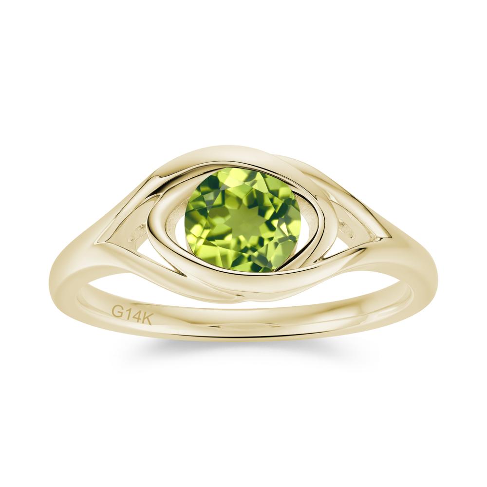 Round Cut Bezel London Blue Topaz Ring - LUO Jewelry #gemstone_Peridot