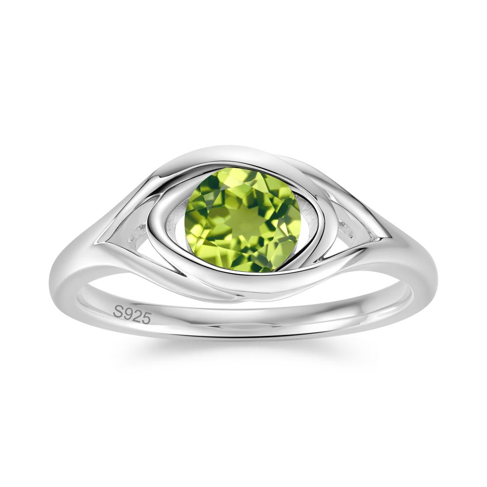 Round Cut Bezel London Blue Topaz Ring - LUO Jewelry #gemstone_Peridot