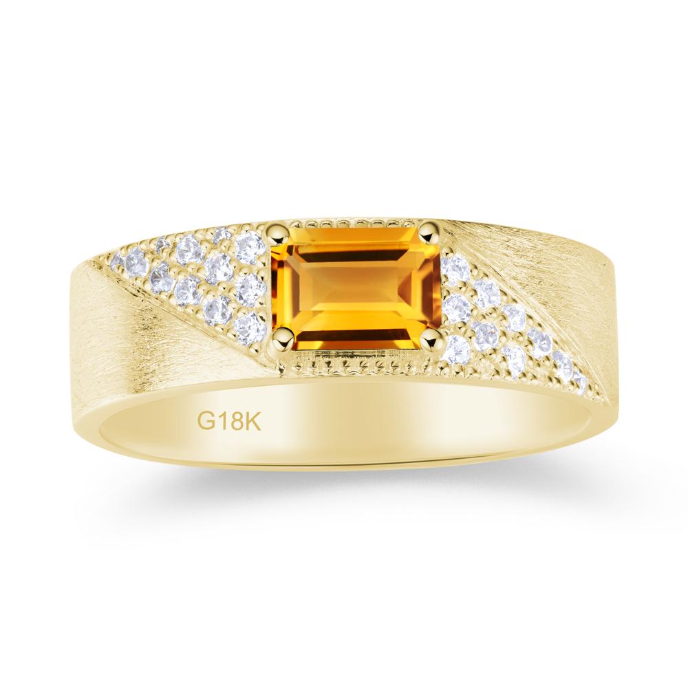Emerald Cut Garnet Men's Wedding Band Ring - LUO Jewelry #gemstone_Citrine