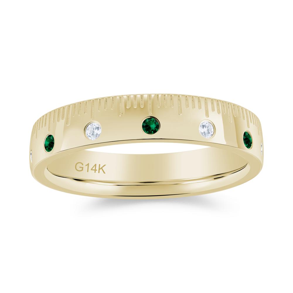 Emerald and Cubic Zirconia Ring Graduation Gift for Women - LUO Jewelry #gemstone_Emerald and Cubic Zirconia