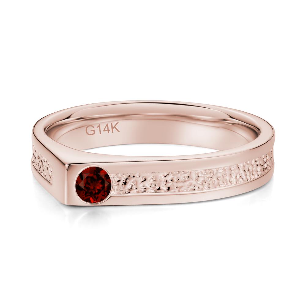 Tiny Solitaire Sapphire Hammered Ring - LUO Jewelry #gemstone_Garnet