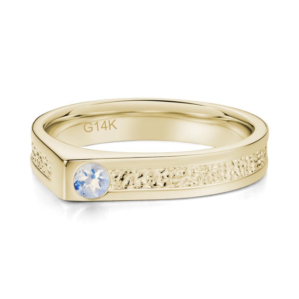 Tiny Solitaire Sapphire Hammered Ring - LUO Jewelry #gemstone_Moonstone
