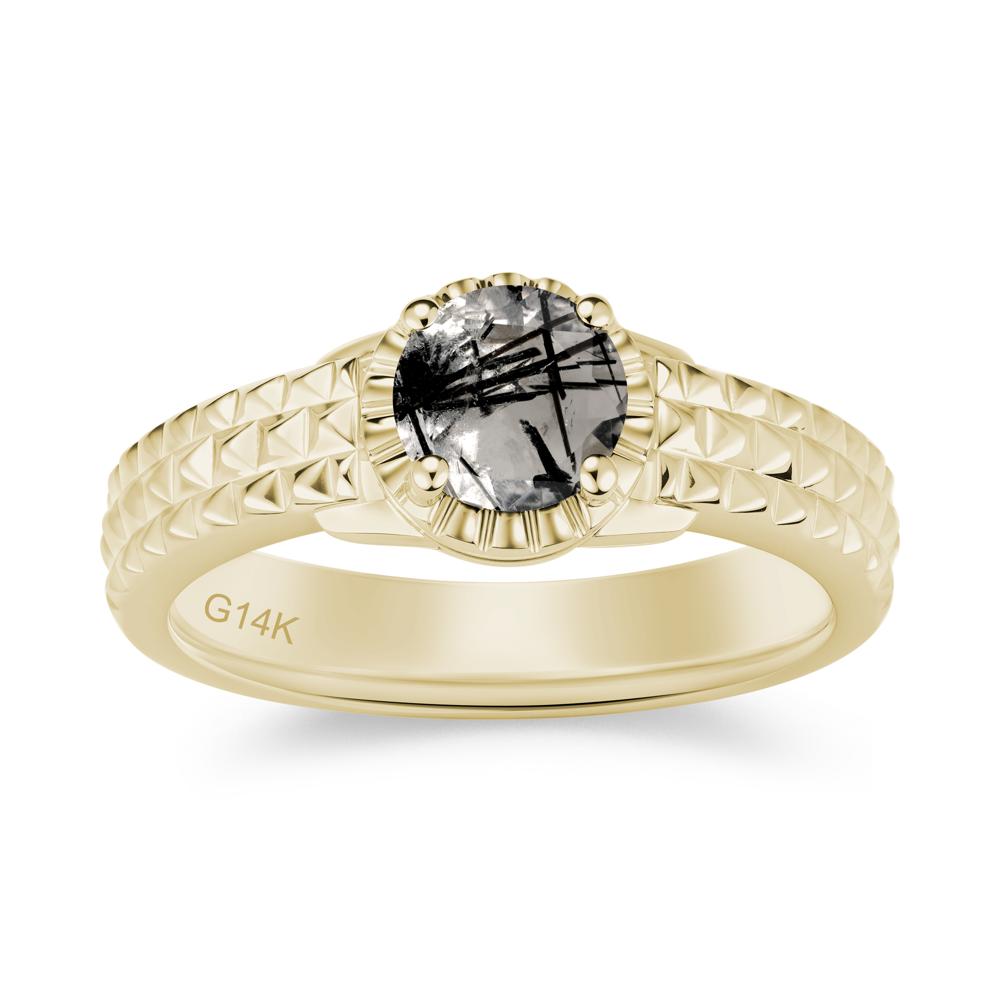 Garnet Statement Unisex Ring - LUO Jewelry #gemstone_Black Rutilated Quartz