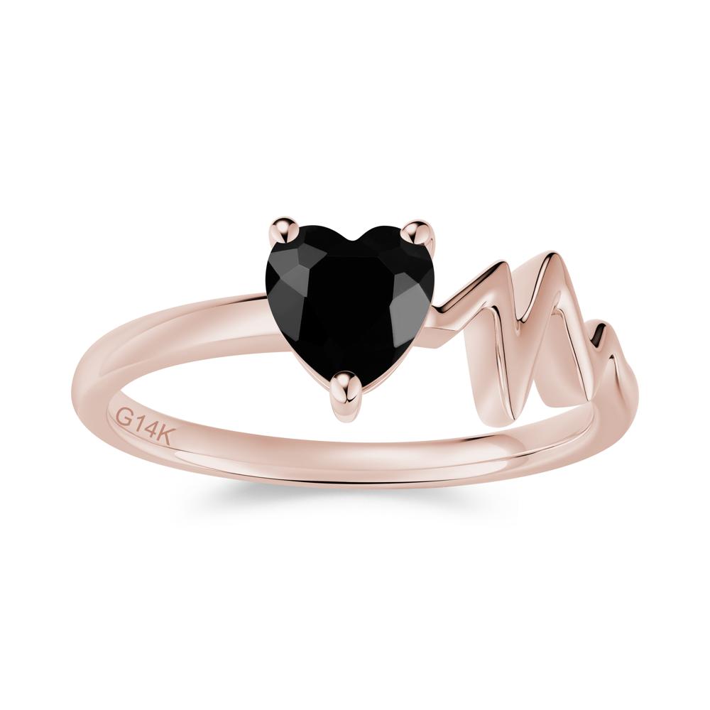 Garnet Heartbeat Proposal Ring - LUO Jewelry #gemstone_Black Spinel