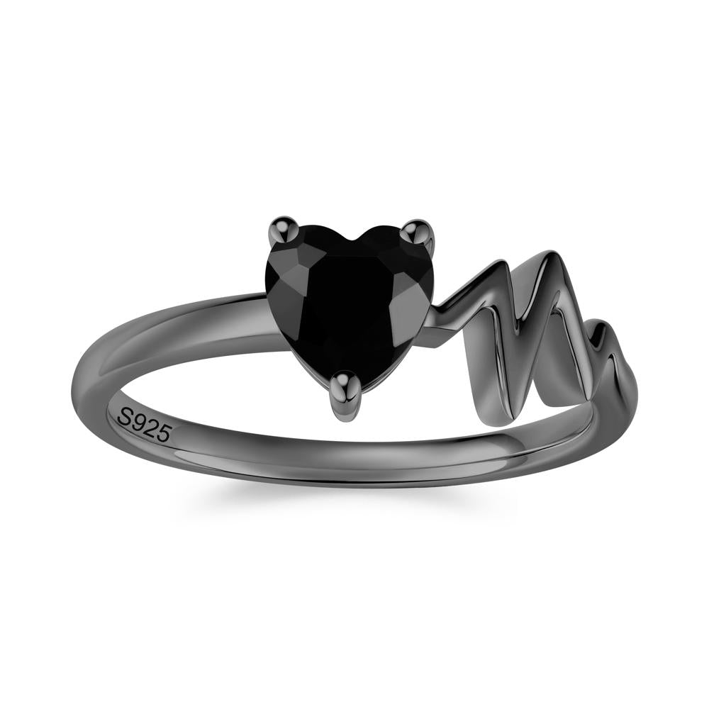Garnet Heartbeat Proposal Ring - LUO Jewelry #gemstone_Black Spinel