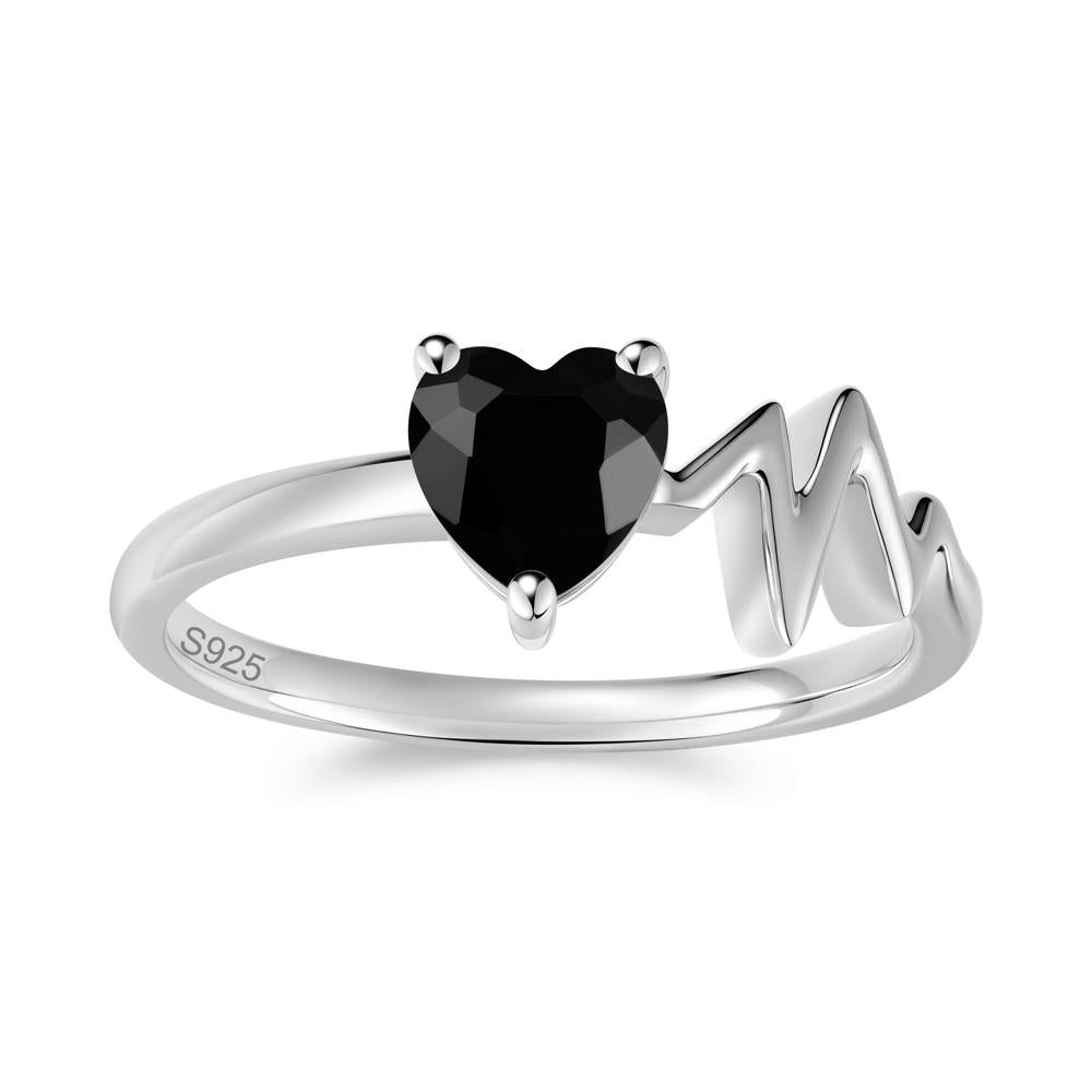 Garnet Heartbeat Proposal Ring - LUO Jewelry #gemstone_Black Spinel