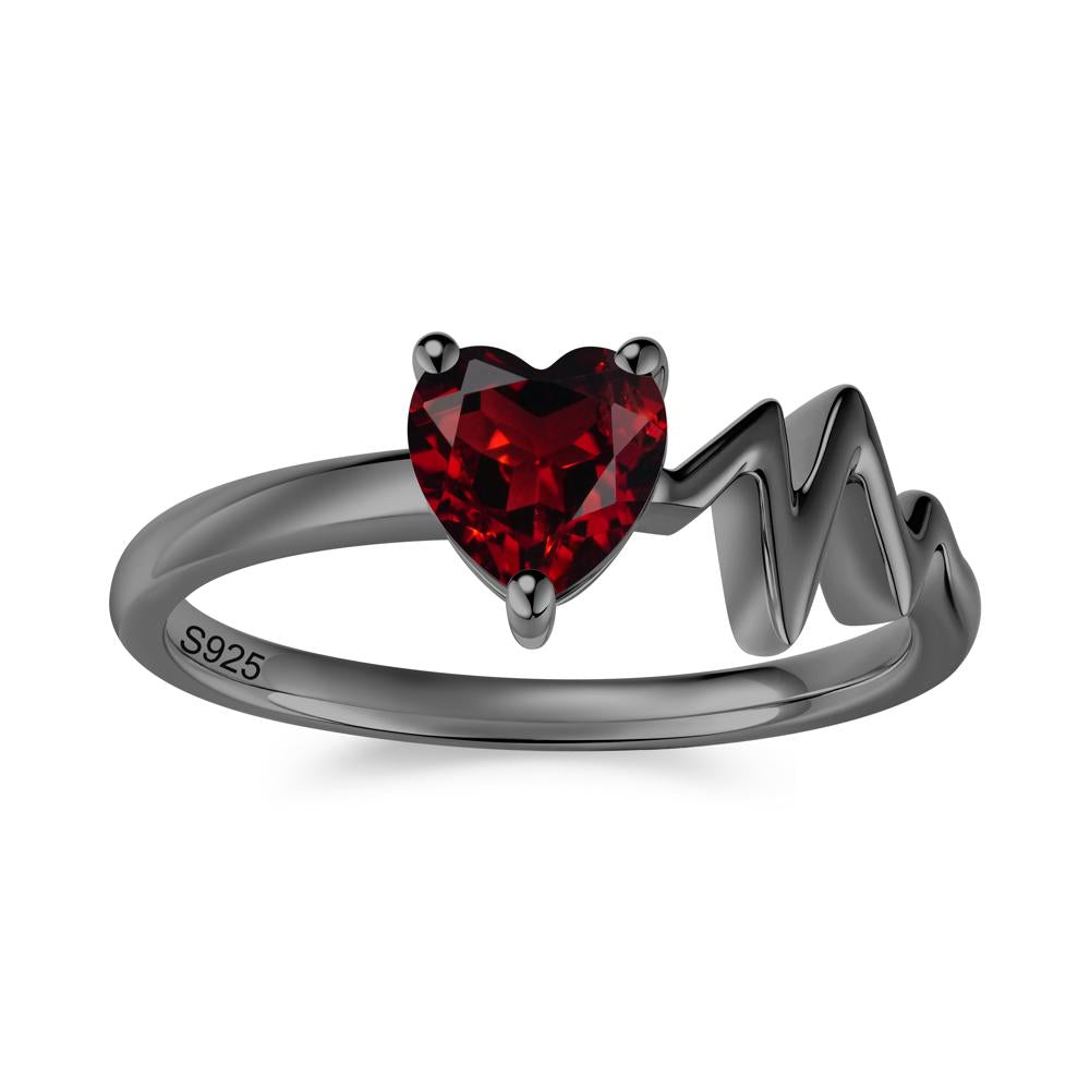 Garnet Heartbeat Proposal Ring - LUO Jewelry #gemstone_Garnet