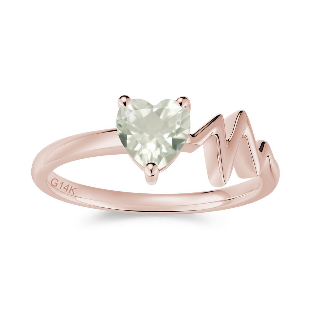 Garnet Heartbeat Proposal Ring - LUO Jewelry #gemstone_Green Amethyst